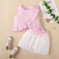 Kids striped skirt suit  Pink
