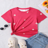 Camiseta margaritas verano  Rosa caliente