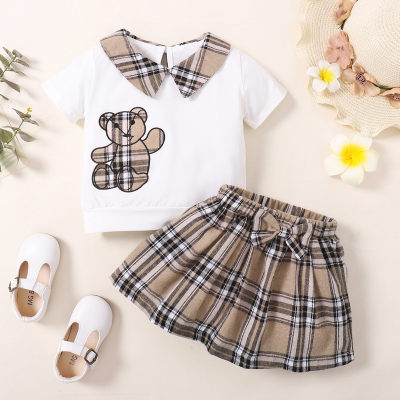 Toddler Girls Daily Cute Loose Pleated Skirt Top & Skirt