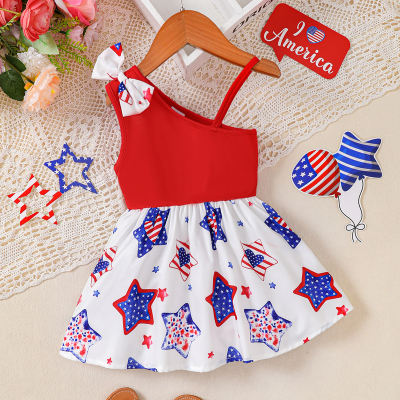 Independence Day Sleeveless Bow Dress