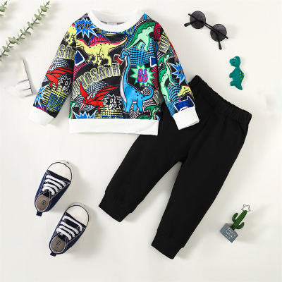 Baby Boy 2 Pieces Dinosaur Pattern Sweater & Pants