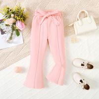 Toddler Girl Solid Color Flare Pants  Pink