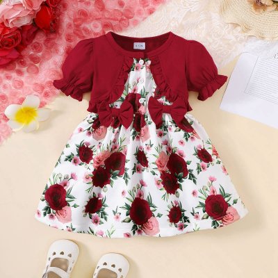 floral print short sleeve dress1
