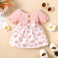 Small floral short sleeve dress  Pink