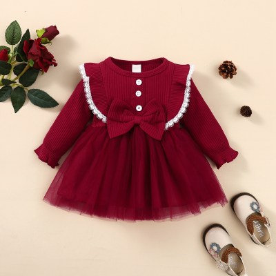 Baby Sweet daily Casual Solid Long-sleeve  Long Sleeve Dress