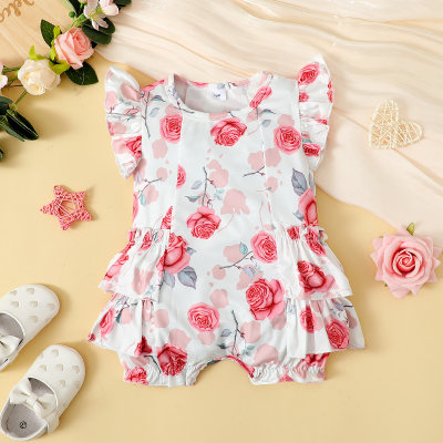 Sleeveless floral print jumpsuit