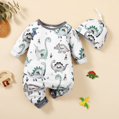 Baby Boy Cute Dinosaur Pattern Jumpsuit