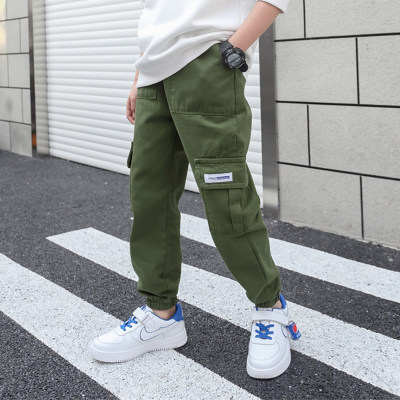 Kid Boy Pure Color Casual Trousers