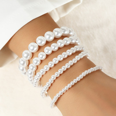 Women 5-Pieces Pearl Bracelet