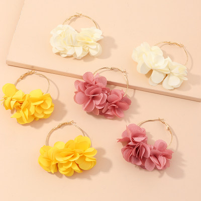 Women Solid Color Flower Earring