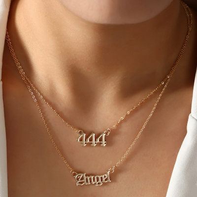 Women 2-Piece Letter And Number Necklace
