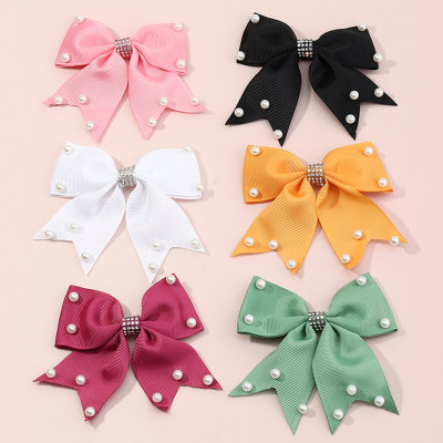 Toddler Girl 6-Piece Solid Color Pearl Bowknot Hair Clip