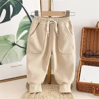 Toddler Boy Solid Color Daily Pants  Beige