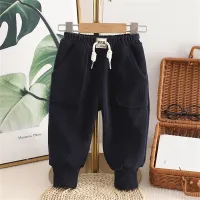 Toddler Boy Solid Color Daily Pants  Black
