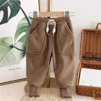 Toddler Boy Solid Color Daily Pants  Coffee