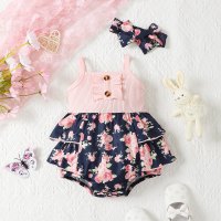 Baby girl sling triangle bodysuit  Pink