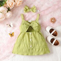 robe à bretelles bébé fille  vert