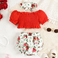 ensemble de blouse pour bébé  rouge