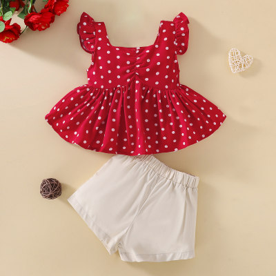 Toddler Girl Polka Dots Top & Shorts