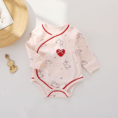 Baby jumpsuit triangle pure cotton pajamas four seasons long sleeve newborn baby romper
