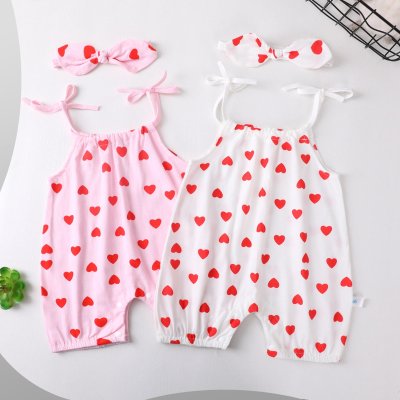 Baby summer clothes, thin cover-up clothes, newborn baby girl jumpsuit, full-moon sling, summer rompers