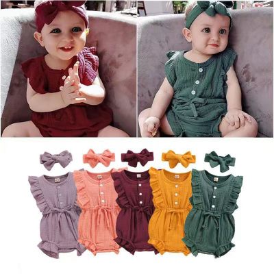 2023 summer baby jumpsuit ins hot new born baby girl sleeveless romper and fashionable rompers