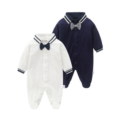 Baby Polo Collar Long-sleeved Long-leg Romper