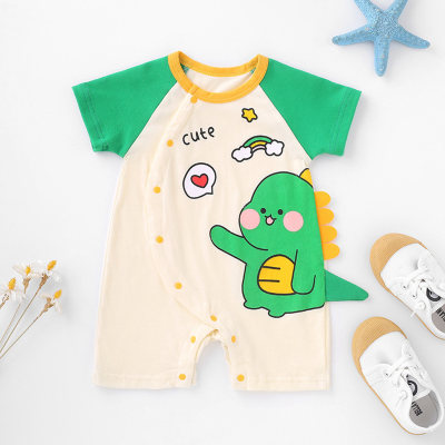 Baby jumpsuit summer pure cotton male and female baby crawling clothes newborn clothes short-sleeved clothes for outings Category A