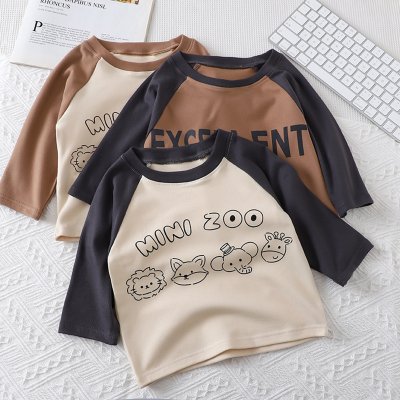 Children's bottoming shirt, long-sleeved, warm, small and medium-sized children's German velvet single top, spring, autumn and winter pullover, outer wear, autumn clothes, children's clothing