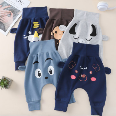 Pantalon tricoté pour bébé garçon, couleur unie, mignon chien, singe, ours, graphique, décoré d'oreilles, pour l'automne