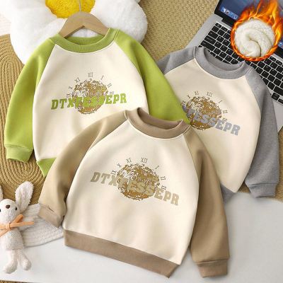 Suéter pulôver de manga comprida com estampa de letras para bebê menino