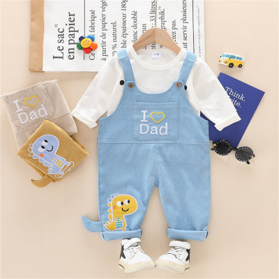 Baby T-sirt & Letter Printed Overalls