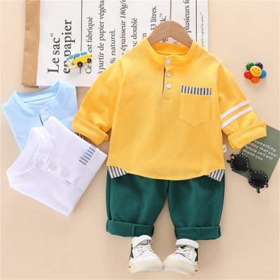 Toddler Boy Stripes Long Sleeves Top & Solid Color Pants