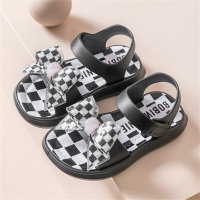 Princess sandals soft sole versatile little girls middle and large children beach shoes  Black