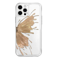 Adulto borboleta dourada iphone14promax capa de telefone móvel 13pro novo xs/xr transparente 11/12  Cor de ouro