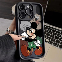 Adulto Mickey Mouse para Apple 15promax novo iphone14pro silicone 13 soft shell ins  Preto