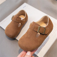Birkenstocks single shoes fashionable all-match leather shoes  Coffee