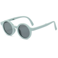 Toddler Retro round frame children's fashionable folding sunglasses  Green