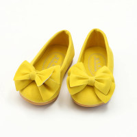 Sandalias con lazo de color liso para niña pequeña  Amarillo