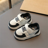Girls' sneakers, soft-soled leather sneakers, white shoes  Black