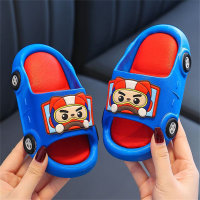 Sandálias infantis antiderrapantes com padrão de carro  Azul