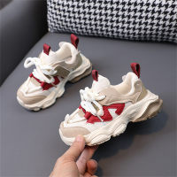 Children's breathable color matching sports shoes  Red
