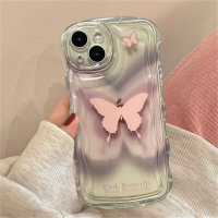 Girl pink gradient butterfly suitable for Apple 13 mobile phone case xr transparent 8p7 Apple 14promax all-inclusive 12/11  multicolor