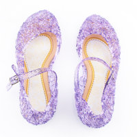 Zapatos congelados de Halloween Zapatos de cristal Frozen Elsa Cenicienta niñas zapatos de princesa niños comercio exterior niños  Púrpura