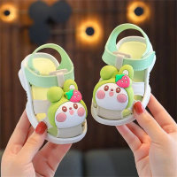 Anti-collision Baotou Anti-slip Cartoon Soft Sole Outerwear Indoor Sandals for Baby  Green