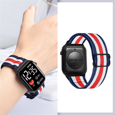 Children's colorful elastic strap led watch