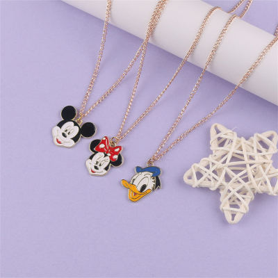 Toddler Cartoon Mickey Mouse Mickey Donald Duck dripping oil alloy necklace