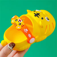 Children's tiger print slippers  Yellow