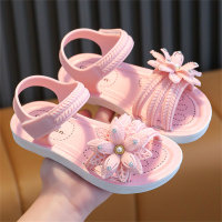 Soft bottom non-slip comfortable fashionable princess shoes sandals bow  Pink