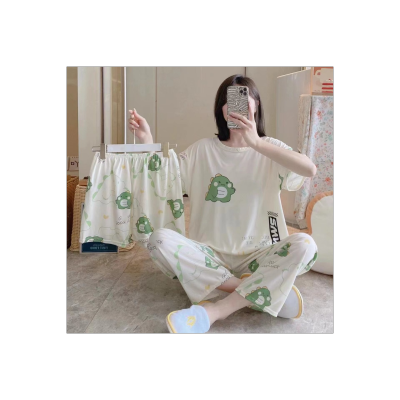 Teenage Girls Three-Piece Bear Print Pajama Set